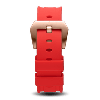 Red Silicone Strap With Rose Gold Buckle